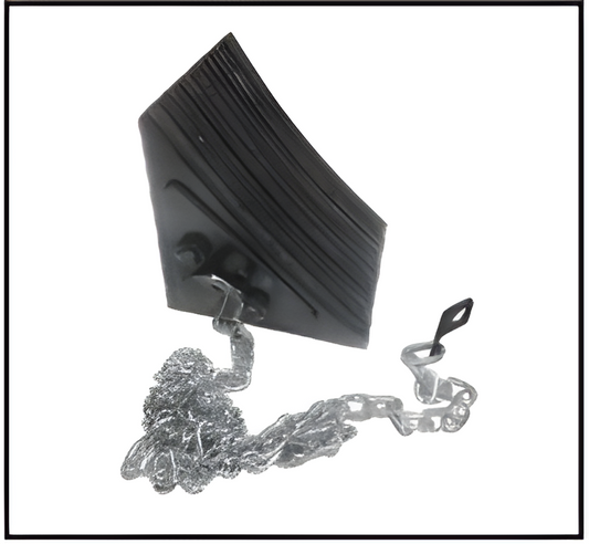 Laminated Rubber Wheel Chock with 15' Chain