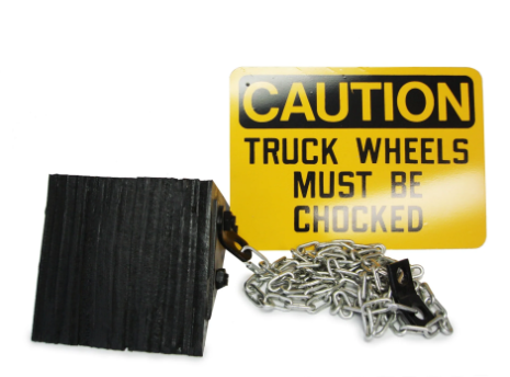 "Truck Wheels Must Be Chocked" Aluminum Sign